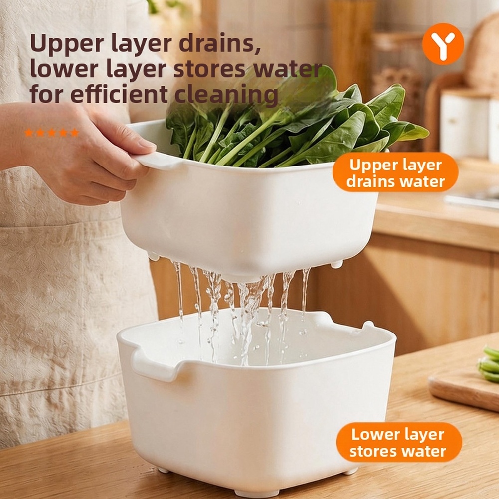 FoodGrade Two Tier Drain Baske - Kitchen Gadgets Organizer recension och pris