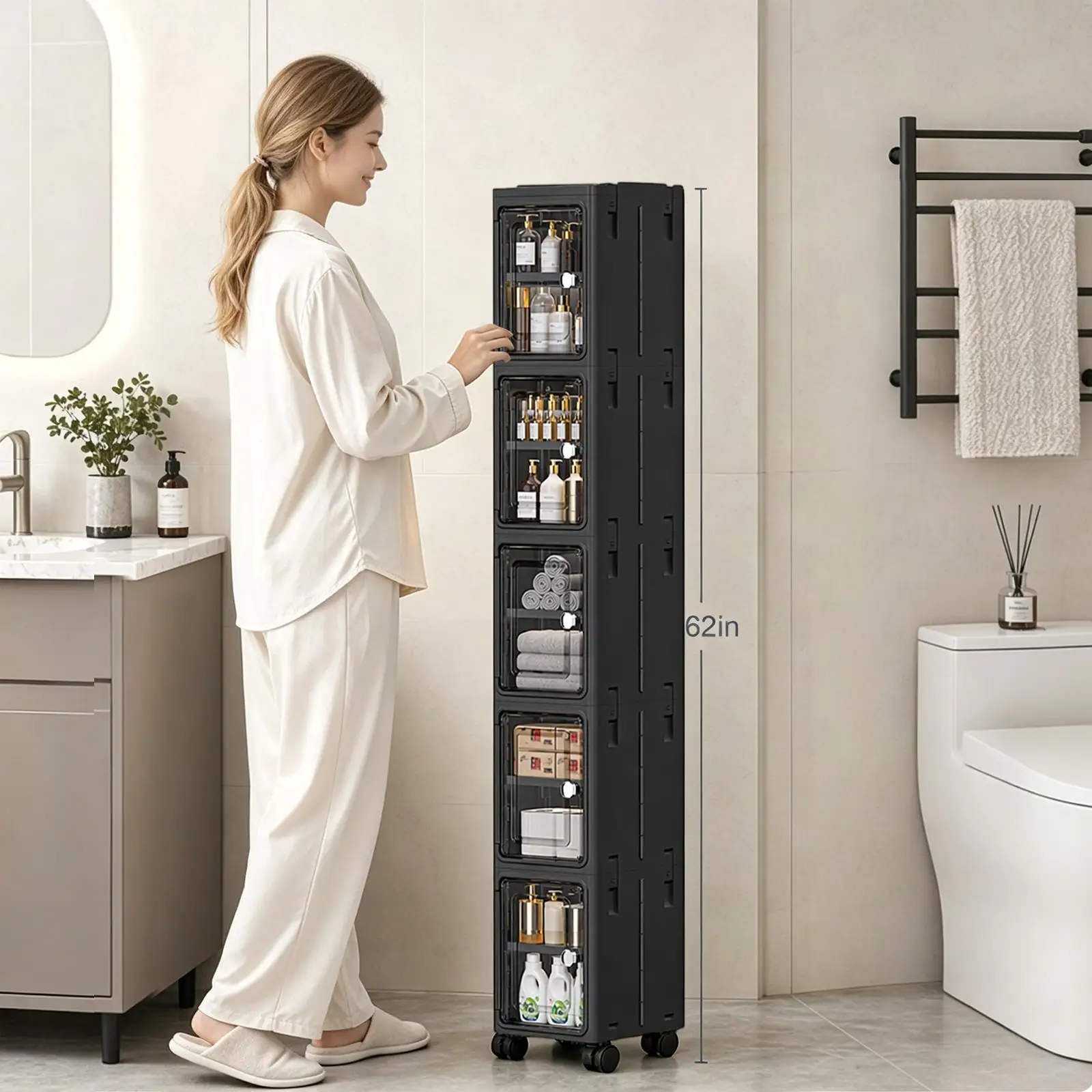 5-Tier Black Slim Narrow Rolli - Kitchen Gadgets Organizer recension och pris